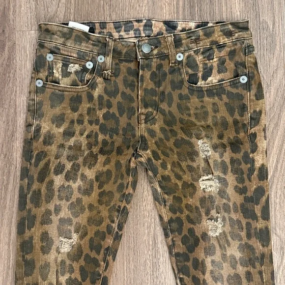 R13 Kate skinny Leopard Print Women Jeans 26